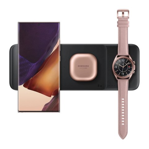Ładowarka Samsung Trio EP-P6300TBEGEU indukcyjna 3w1 do telefonu / Galaxy Watch / Buds - czarna + ładowarka sieciowa + kabel Ładowarka Samsung Trio EP-P6300TBEGEU indukcyjna 3w1 do telefonu / Galaxy Watch / Buds - czarna + ładowarka sieciowa + kabel