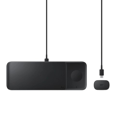 Ładowarka Samsung Trio EP-P6300TBEGEU indukcyjna 3w1 do telefonu / Galaxy Watch / Buds - czarna + ładowarka sieciowa + kabel Ładowarka Samsung Trio EP-P6300TBEGEU indukcyjna 3w1 do telefonu / Galaxy Watch / Buds - czarna + ładowarka sieciowa + kabel