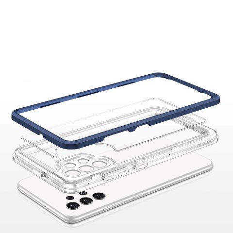 Clear 3in1 etui do Samsung Galaxy A32 4G żelowy pokrowiec z ramką niebieski