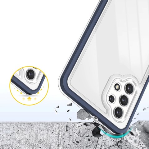 Clear 3in1 etui do Samsung Galaxy A32 4G żelowy pokrowiec z ramką niebieski