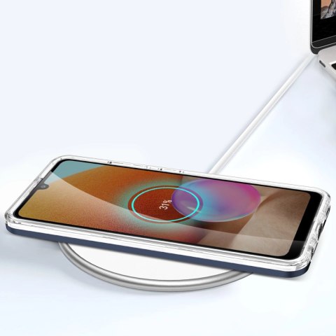 Clear 3in1 etui do Samsung Galaxy A32 4G żelowy pokrowiec z ramką niebieski
