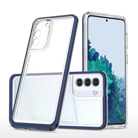 Clear 3in1 etui do Samsung Galaxy S21 5G żelowy pokrowiec z ramką niebieski Clear 3in1 etui do Samsung Galaxy S21 5G żelowy pokrowiec z ramką niebieski