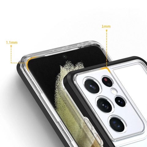 Clear 3in1 etui do Samsung Galaxy S21 Ultra 5G żelowy pokrowiec z ramką czarny Clear 3in1 etui do Samsung Galaxy S21 Ultra 5G żelowy pokrowiec z ramką czarny