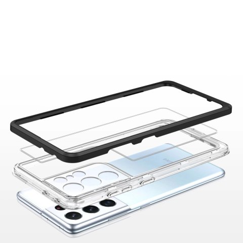 Clear 3in1 etui do Samsung Galaxy S21 Ultra 5G żelowy pokrowiec z ramką czarny Clear 3in1 etui do Samsung Galaxy S21 Ultra 5G żelowy pokrowiec z ramką czarny