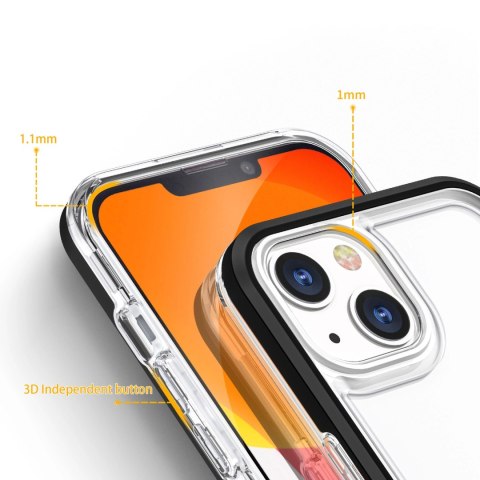 Clear 3in1 etui do iPhone 13 żelowy pokrowiec z ramką czarny Clear 3in1 etui do iPhone 13 żelowy pokrowiec z ramką czarny