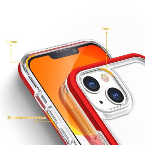 Clear 3in1 etui do iPhone 13 żelowy pokrowiec z ramką czerwony Clear 3in1 etui do iPhone 13 żelowy pokrowiec z ramką czerwony