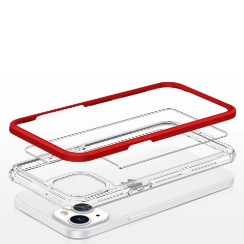 Clear 3in1 etui do iPhone 13 żelowy pokrowiec z ramką czerwony Clear 3in1 etui do iPhone 13 żelowy pokrowiec z ramką czerwony