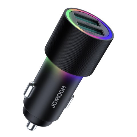 Joyroom samochodowa ładowarka 2 x USB z podświetleniem 24W czarny (JR-CL10) Joyroom samochodowa ładowarka 2 x USB z podświetleniem 24W czarny (JR-CL10)