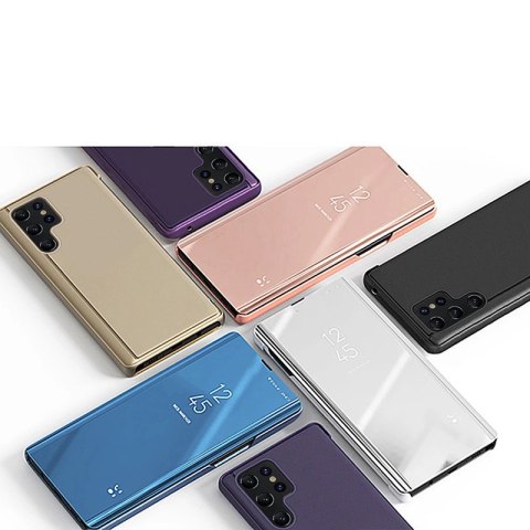 Clear View Case futerał etui z klapką Samsung Galaxy S22 Ultra czarny
