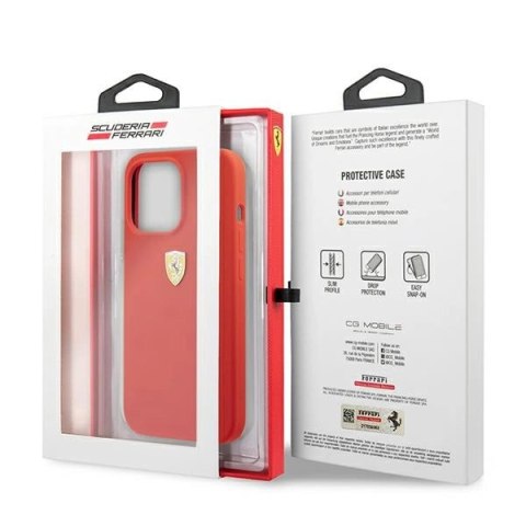 Etui Ferrari Silicone na iPhone 13 Pro Max - czerwone