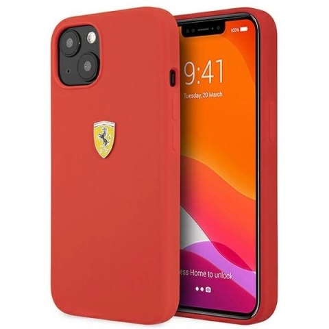 Etui Ferrari Silicone na iPhone 13 mini - czerwone Etui Ferrari Silicone na iPhone 13 mini - czerwone
