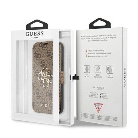 Etui Guess 4G Big Metal Logo na iPhone 13 Pro / iPhone 13 - brązowe