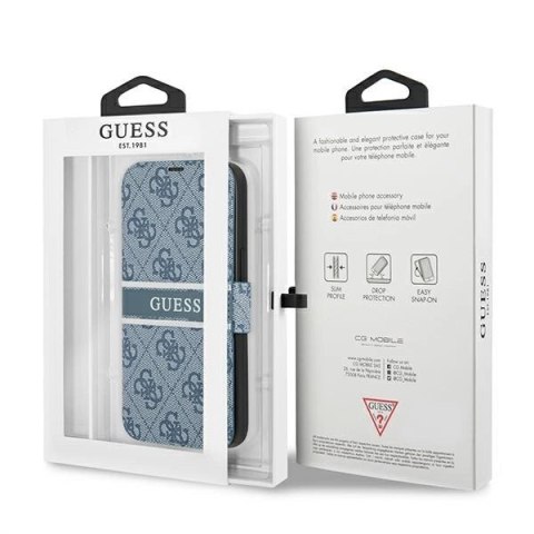 Etui Guess 4G Stripe na iPhone 13 Pro / 13 6,1" - niebieskie
