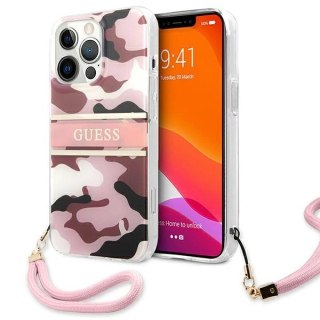 Etui Guess Camo Strap Collection na iPhone 13 Pro Max - różowe