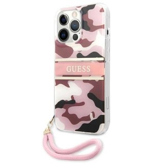Etui Guess Camo Strap Collection na iPhone 13 Pro Max - różowe