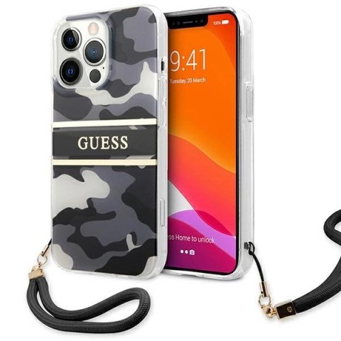 Etui Guess Camo Strap Collection na iPhone 13 Pro / iPhone 13 - czarne