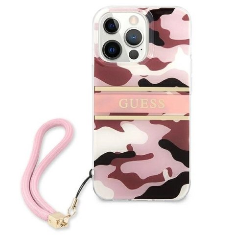 Etui Guess Camo Strap Collection na iPhone 13 Pro / iPhone 13 - różowe