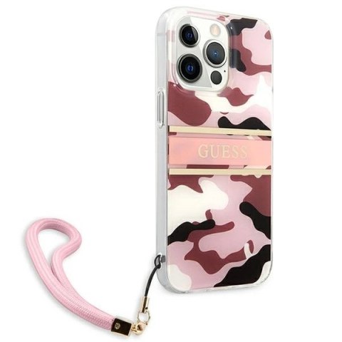 Etui Guess Camo Strap Collection na iPhone 13 Pro / iPhone 13 - różowe