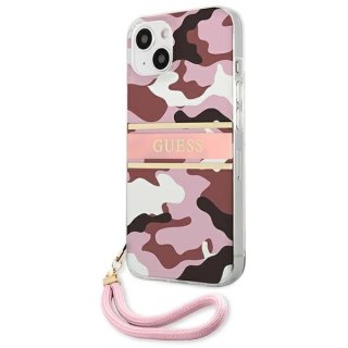 Etui Guess Camo Strap Collection na iPhone 13 mini - różowe