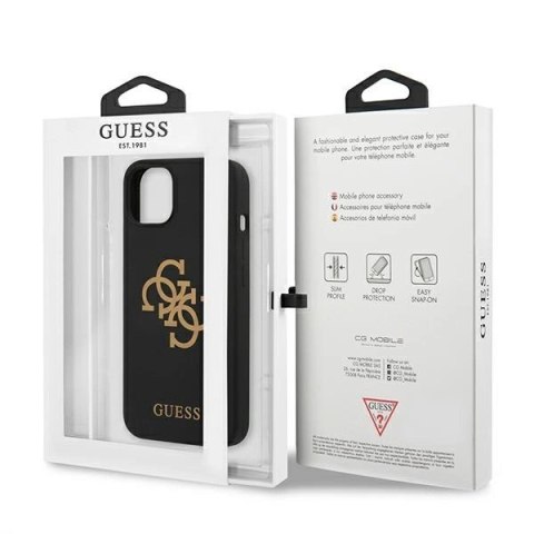 Etui Guess Silicone 4G Logo na iPhone 13 mini - czarne