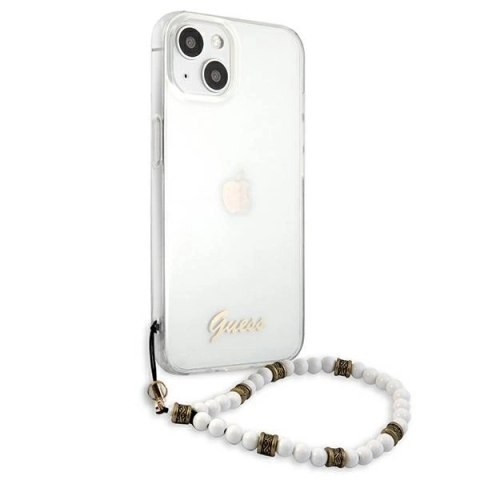 Etui Guess White Pearl na iPhone 13 mini - przezroczyste