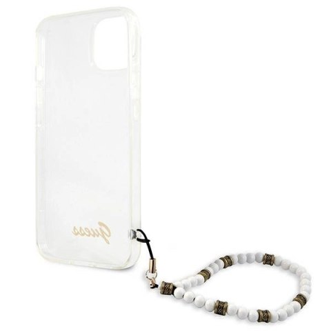 Etui Guess White Pearl na iPhone 13 mini - przezroczyste