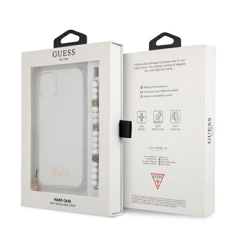 Etui Guess White Pearl na iPhone 13 - przezroczyste