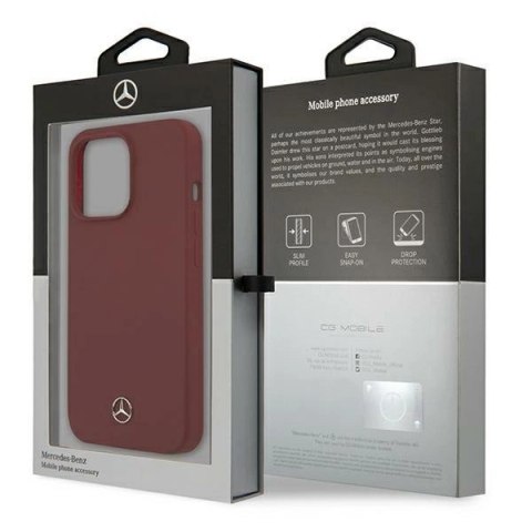 Etui Mercedes Silicone Line na iPhone 13 Pro Max - czerwone