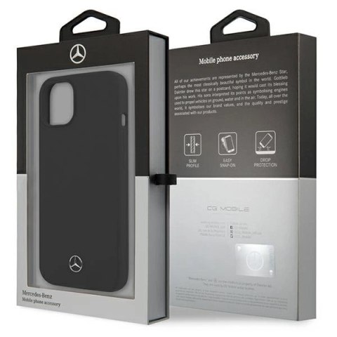 Etui Mercedes Silicone Line na iPhone 13 mini - czarne Etui Mercedes Silicone Line na iPhone 13 mini - czarne