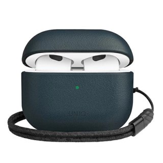 Etui UNIQ Terra Genuine Leather na AirPods 3 - niebieskie