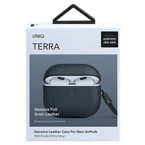 Etui UNIQ Terra Genuine Leather na AirPods 3 - niebieskie Etui UNIQ Terra Genuine Leather na AirPods 3 - niebieskie