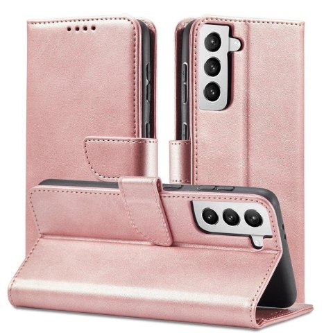 Magnet Case elegancki futerał etui pokrowiec z klapką i funkcją podstawki Samsung Galaxy S22+ (S22 Plus) różowy Magnet Case elegancki futerał etui pokrowiec z klapką i funkcją podstawki Samsung Galaxy S22+ (S22 Plus) różowy
