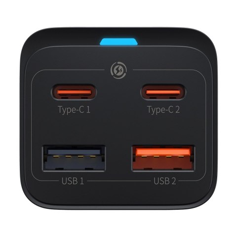 Baseus GaN3 Pro szybka ładowarka sieciowa GaN 2 x USB Typ C / 2 x USB 65W PD, QC4.0+, AFC, PPS + kabel USB Typ C - USB Typ C 1m 