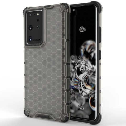 Honeycomb etui pancerny pokrowiec z żelową ramką Samsung Galaxy S22 Ultra czarny Honeycomb etui pancerny pokrowiec z żelową ramką Samsung Galaxy S22 Ultra czarny