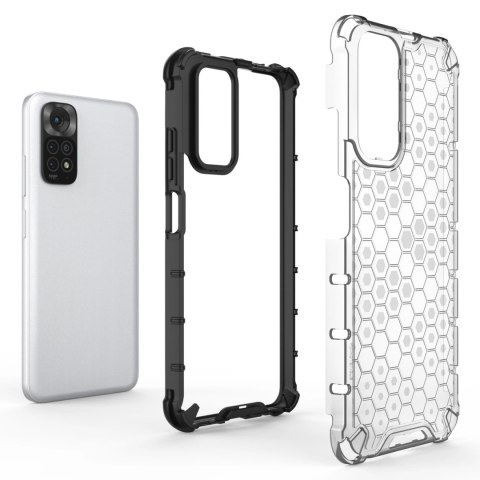 Honeycomb etui pancerny pokrowiec z żelową ramką Xiaomi Redmi Note 11S / Note 11 czarny Honeycomb etui pancerny pokrowiec z żelową ramką Xiaomi Redmi Note 11S / Note 11 czarny