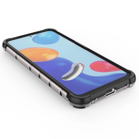 Honeycomb etui pancerny pokrowiec z żelową ramką Xiaomi Redmi Note 11S / Note 11 czarny Honeycomb etui pancerny pokrowiec z żelową ramką Xiaomi Redmi Note 11S / Note 11 czarny