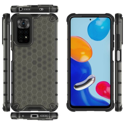 Honeycomb etui pancerny pokrowiec z żelową ramką Xiaomi Redmi Note 11S / Note 11 czarny Honeycomb etui pancerny pokrowiec z żelową ramką Xiaomi Redmi Note 11S / Note 11 czarny