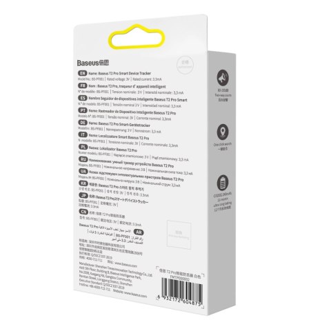 Baseus T2 Pro inteligentny lokalizator GPS do kluczy torebki dla dziecka biały (FMTP000002) Baseus T2 Pro inteligentny lokalizator GPS do kluczy torebki dla dziecka biały (FMTP000002)