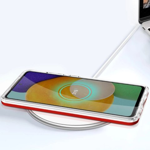 Clear 3in1 etui do Samsung Galaxy A53 5G żelowy pokrowiec z ramką czerwony