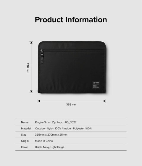 Pokrowiec Ringke Smart Zip Pouch na laptopa do 13'' z podstawką - granatowy Pokrowiec Ringke Smart Zip Pouch na laptopa do 13'' z podstawką - granatowy
