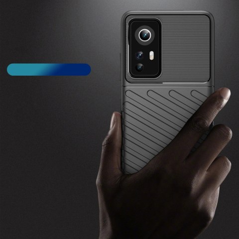 Thunder Case elastyczne pancerne etui pokrowiec Xiaomi 12/12X czarny Thunder Case elastyczne pancerne etui pokrowiec Xiaomi 12/12X czarny