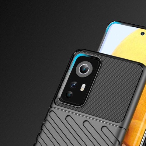 Thunder Case elastyczne pancerne etui pokrowiec Xiaomi 12/12X czarny Thunder Case elastyczne pancerne etui pokrowiec Xiaomi 12/12X czarny