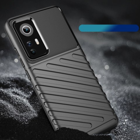Thunder Case elastyczne pancerne etui pokrowiec Xiaomi 12/12X czarny Thunder Case elastyczne pancerne etui pokrowiec Xiaomi 12/12X czarny