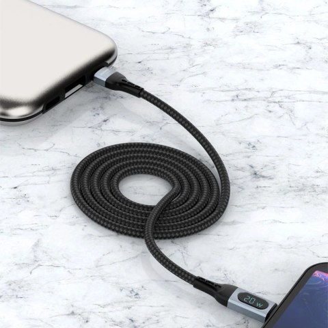 Dudao kabel USB Typ C - Lightning szybkie ładowanie PD 20W 1m czarny (L7MaxL) Dudao kabel USB Typ C - Lightning szybkie ładowanie PD 20W 1m czarny (L7MaxL)