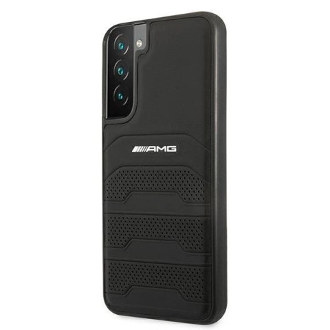 Etui AMG Leather Debossed Lines na Samsung Galaxy S22+ - czarne Etui AMG Leather Debossed Lines na Samsung Galaxy S22+ - czarne