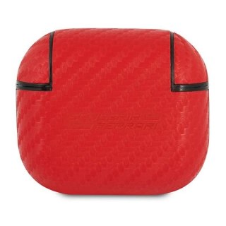 Etui Ferrari On Track PU Carbon na AirPods 3 - czerwone