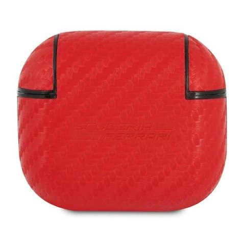 Etui Ferrari On Track PU Carbon na AirPods 3 - czerwone