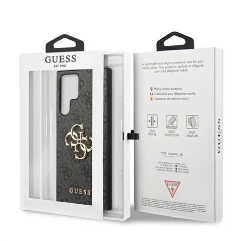Etui Guess 4G Big Metal Logo na Samsung Galaxy S22 Ultra - szare