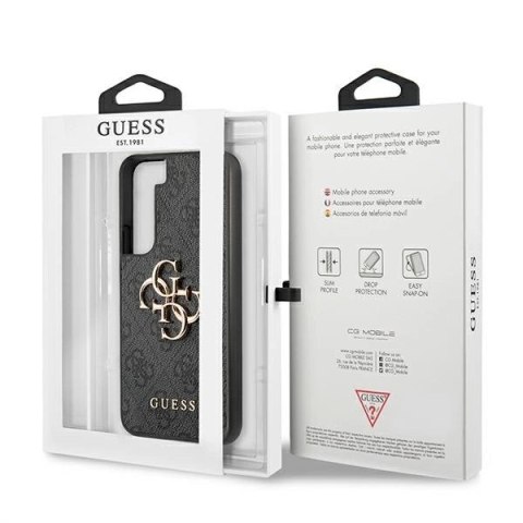Etui Guess 4G Big Metal Logo na Samsung Galaxy S22 - szare