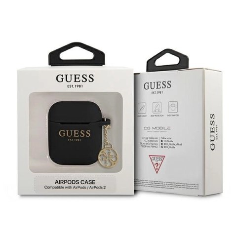 Etui Guess Silicone Charm 4G Collection na AirPods 1/2 - czarne